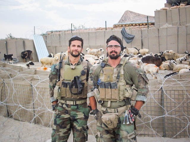 Prime Hall with a fellow Marine Raider on deployment in Afghanistan