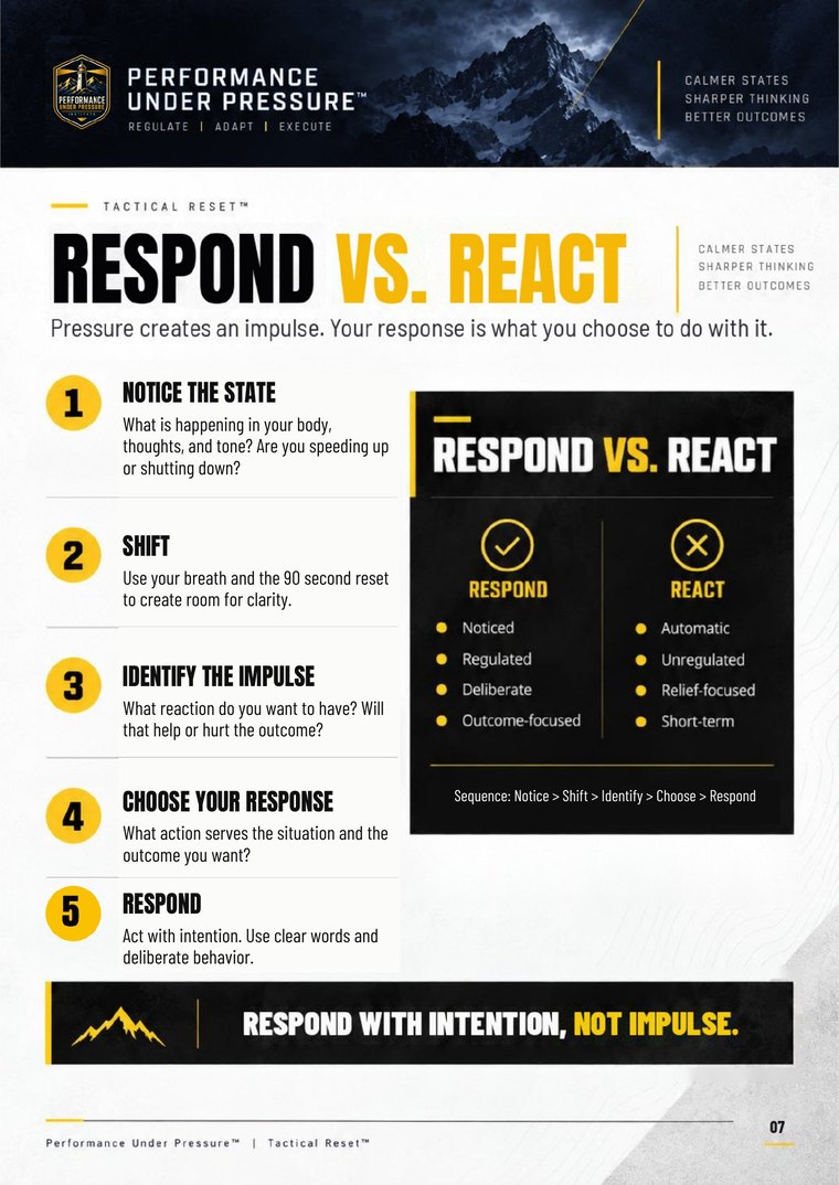 Guide page: Respond vs. React
